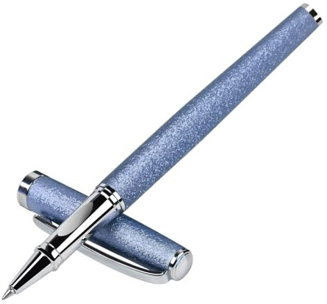 Premium Tintenroller mit Patrone – Elegantes Design, Flüssiges Schreiben, Ideal für Büro und SchuleExecutive Pen-Geschenkbox mit 0,5mm Schwarz Extra 2 Refill (Blau)