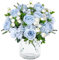 SOMYTING 4 fasci di peonia, fiori artificiali, peonia, fiori artificiali, fiori di ortensia, peonie in seta, per matrimoni, decorazioni da tavolo (blu-bianco)