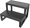 MEELRYD Escalera de Piscina, Borde de, Escalera de, Escalera, Universal, Resistente, 2 Niveles, SPA y Tubo Caliente para Diferentes Tipos de, 60 x 54 x 42,3 cm, Color Negro