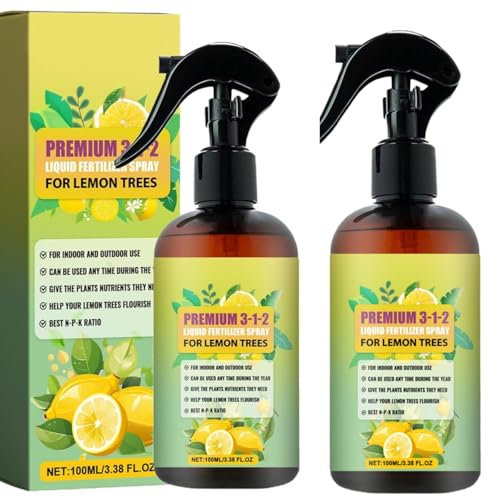 2X Proffesional Lemon Tree Spray, 100ml Lemon Tree Leaves Growing Spray, Liquid Plant Food, Organic Plant Food Fertilizer, For All Citrus Trees For Healthy Leaves And Root Growth