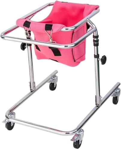 Rullator med hjul för barn med cerebral pares, justerbar höjd rehabiliteringsram gånghjälp för funktionshindrade, lämplig för höjder 78–119 cm