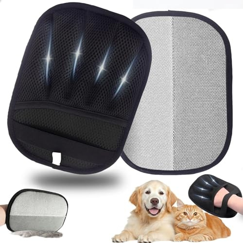 Manopla Quita Pelos Mascota, Engrosar Electrostática Guante Quitapelos Mascotas, Guantes Pelo Gato para Eliminar pelos de Animales para Sofas Ropa Alfombra Mueble Asiento del Coche, Reutilizable