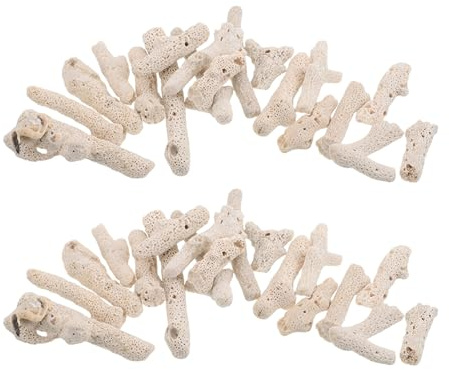 FONDOTIN Grava Decorativa de Coral Natural para Acuarios 2 Paquetes de 250 G Piedras Trituradas para Filtro de Pecera de Agua Dulce Decoración y Acondicionador de Ph para Tanque de