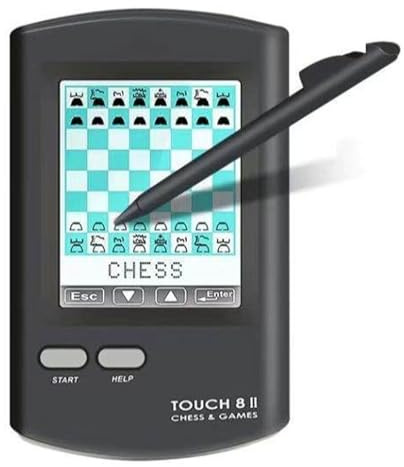Tablero De Ajedrez Electrónico Portátil 8 En 1, Tablero De Ajedrez Electrónico con Pantalla LCD HD Y Lápiz Stylus, Modos De Aprendizaje con IA, Viajar para Adultos Y Niños