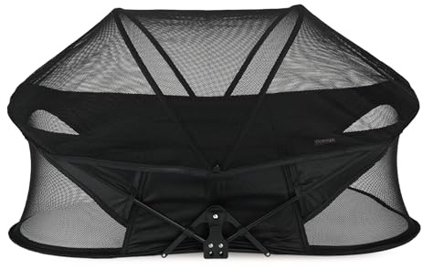 Deryan Cama infantil de viaje Pop Up – desde el nacimiento hasta los 1,5 años – ligera y compacta – en 2 segundos – cuna de viaje para bebé – Incluye mosquitera y bolsa de viaje – Negro