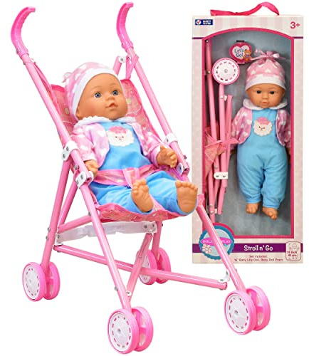Dolls To Play My First Baby Doll Stroller, Soft Body 16 Inch Baby Doll Included Fun Play Combo Set for Babies, Infants, Toddlers, Girls, Kids