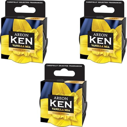 Areon Ken Lufterfrischer Vanille Mia Auto Duft Autoduft Wohnung Dose Duftdose Erfrischer 3D Set ( Vanilla Mia Pack x 3 )