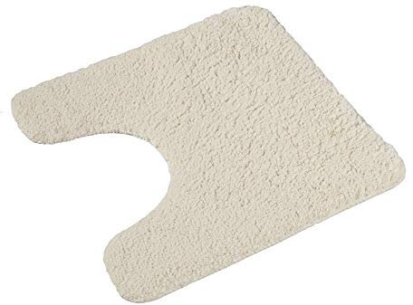 PANA® WC Vorleger mit Ausschnitt für Klo (45x45 cm) • Rutschfester Klo Vorleger mit Ausschnitt • Badezimmer-Teppich Toilette • Bad-Vorleger waschbar • Extrem saugstark • Farbe: Creme