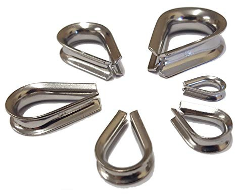 M6 316 Stainless Steel Thimble for Wire Rope Cables Thimbles Rigging for Ø 6mm Wire Rope Cable (6PCS)