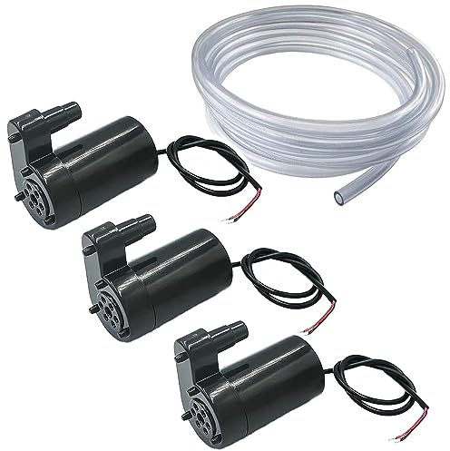 RUNCCI-YUN 3pcs Mini Pompe Submersible DC 3V 5V - Micro Pompe à Eau Brushless Avec 3M Tuyau Transparent pour Aquarium, Jardin, Plante, Fleur
