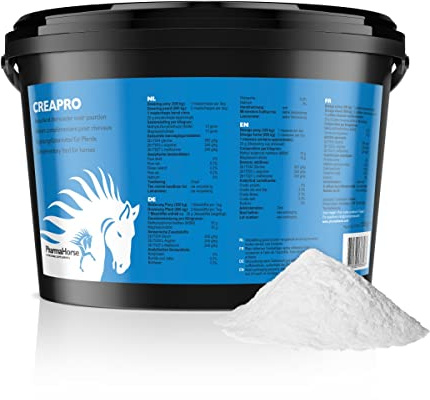 PharmaHorse Creapro | avec Trois acides aminés : Glycine, L-arginine et L-méThionine | pour Cheval | Dosage élevé | Exempt d'éléments dopants | 1000 grammes