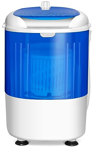 TANGZON 2-in-1 Portable Washing Machine, Single Tub Mini Washer and Spin Dryer with Timing Function, Compact Laundry Machine for Camping, Dorms, Apartments and College Rooms (Blue)