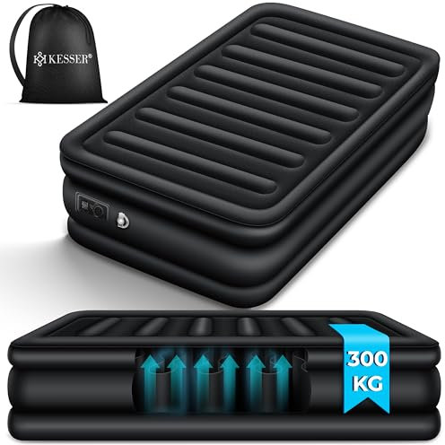 KESSER® Aufblasbare Matratze Luftbett Selbstaufblasend Gästebett mit eingebauter elektrischer Pumpe, Luftmatratze für Camping oder Heimgebrauch Mit Tasche, geeignet für 1 Person - 203 x 95 x 51cm