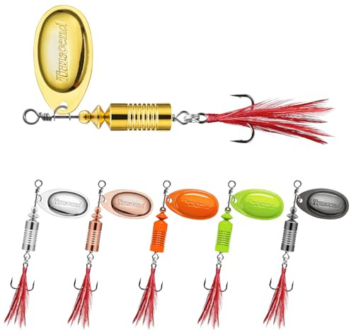 TRUSCEND Fiske beten Spinnerbait med Rooster Tail Online Brass Body Spinner Bete Kit för Låg Öring, Sötvatten och Saltvatten Metall Bath Betes Fiske Gåvor För Män