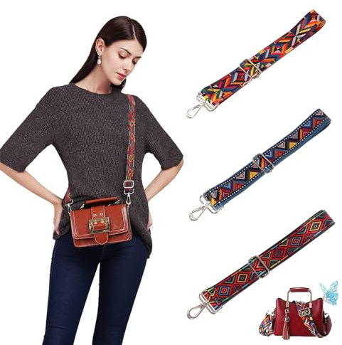 Taschengurt Schultergurt für Taschen Taschengurte zum Wechseln Schultergurt mit Karabiner Trageriemen, 3 Stück Taschengurt für Handtaschen Taschenriemen Taschenkette Unisex DIY Handtasche