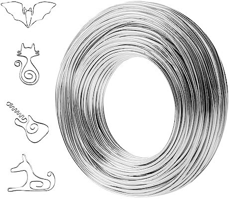 VABNEER Basteldraht, 2mmx30m biegsam Handwerk Metalldraht Aluminiumdraht für Schmuck machen Lieferungen und Crafting (Silber)