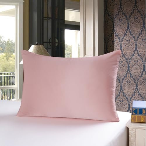 townssilk Beidseitig 100% 19mm Pure Maulbeerseide Kissenbezug für Haar und Haut Gesundheit, 1 Stück 50x70cm Größe Kissenbezug mit verstecktem Reißverschluss 600 Fadenzahl Dusty pink