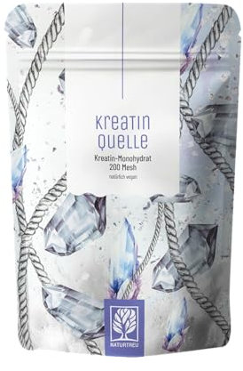 NATURTREU® Creatin Monohydrat Pulver - 500g Beutel - 100% reines Kreatin, vegan & ultrafein (200 Mesh) - Für Fitness, Bodybuilding & Sport - in ﻿Deutschland laborgeprüft