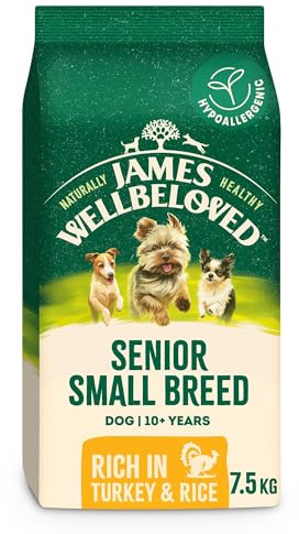 James Wellbeloved Dog Senior Hypoallergenic Dry Food Small Breed Turkey and Rice 7.5 kg