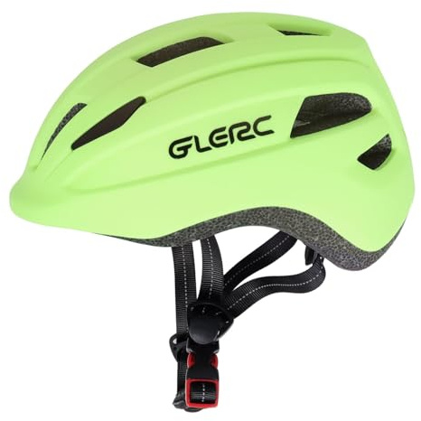 Glerc Casco Multi-Sport per Bambini per Età 8 9 10 11 12 13 Anni, per Bicicletta, Monopattino e Skateboard, Taglia Regolabile M con Manopola, Design Leggero e Ventilato, Verde
