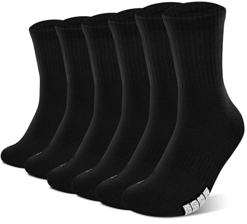 HIKERHEAVENLAR Vadderade Sportsockor Herr Dam Andningsbara Tennisstrumpor Anti-blåsor Prestanda Atletisk Träningsstrumpor Cykling Baseboll Vandring 47-50 Svart XL 6P
