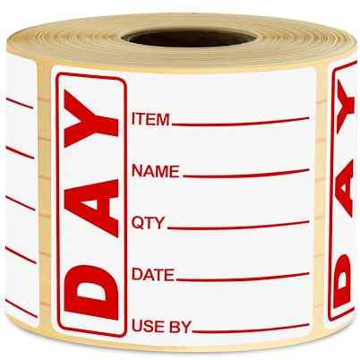 G4GADGET Food Labels Roll Use by – 500 Stickers – 50x75mm Writable Freezer & Storage Prep Labels – Removable Adhesive – Food Rotation Stickers for Kitchen, Restaurant & Catering