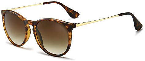 SUNGAIT Gafas de sol redondas vintage para mujer, estilo retro clásico, polarizadas SGT567HPSC-Case-ES