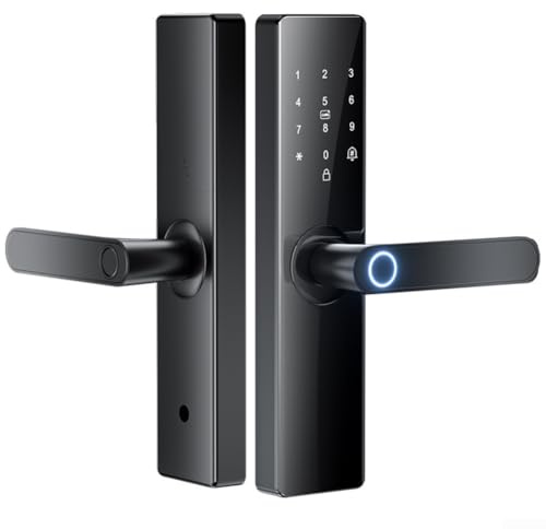 Cerradura inteligente, impermeable para puerta al aire libre, cerradura de puerta inteligente con borde, código de teclado electrónico, con aplicación y contraseña, cerradura digital de longitud