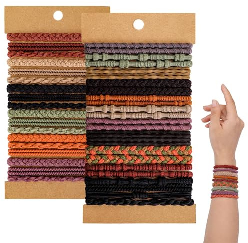 Evadollina Haargummi pour femmes, 48 pièces accessoires pour cheveux, élastiques pour cheveux, bandeaux camouflage foncé, chouchous, bracelet élastique cheveux, accessoires capillaires pour femmes,
