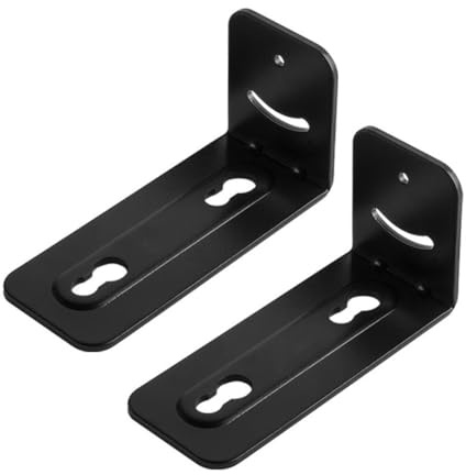Kivivaka Supporto da parete in metallo per soundbar e altoparlante canale centrale, robusta struttura in metallo, nero, 35,5 x 19,1 x 15,2 cm, nero