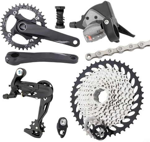 Kit de groupe de vélo de montagne 10 vitesses avec pédalier creux 32T 34T 36T pour cassette 50T Kit complet pour une meilleure précision de changement de vitesse (pédalier 32T)
