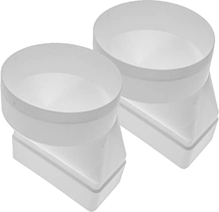 Vent Systems 110 x 55 mm - Lot de 2 raccords de tubes rectangulaires pour raccord de tube rond de 100 mm. Système de ventilation, chauffage, refroidissement.