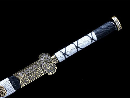 LQSMX sword Chinesisches Schwert/scharf/Katana Schwert echt Zweihändiges Schwert, Langes Schwert 42.5in Schwerter echte Waffen Handgeschmiedeter Manganstahl