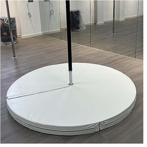 Pole Matte 1m-1,6m Groß Stangen-Crash-Matte 10cm dick, Pole Dance Matte, Fitness Gymnastik Yoga-Sicherheitsschutzpolster, Faltbar Federung Runden Pole Dance Crash-Matte ( Color : Gray , Size : 110cm/3