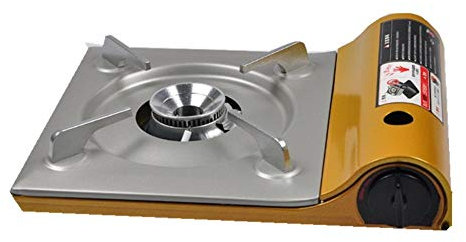 OQHAIR Camping Stove Ultra-thin Cassette Stove Picnic Stove Portable Camping Household Gas Stove Hot Pot Outdoor Picnic (Size : Black) (Golden)