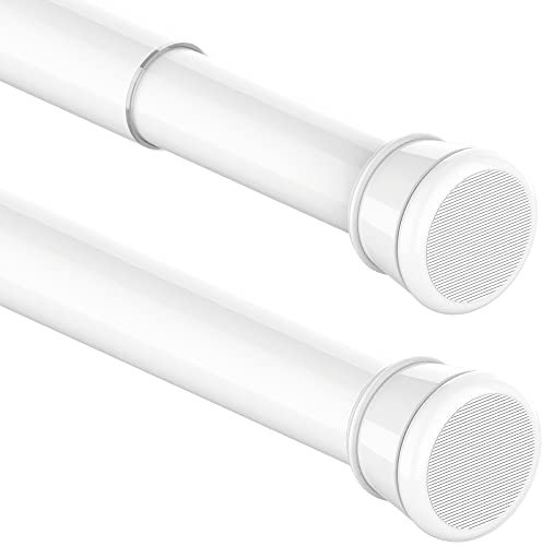 1Stück Duschvorhangstange Ohne Bohren Teleskopstange Kleiderstange Gardinenstange Klemmbar für Schränke, Fenster, Kleiderschrank 83-175CM Weiß(Durchmesser 25mm)