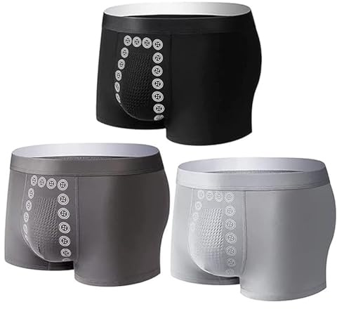 CEAeis Men's Massage Magnetic Therapy Underwear,Magnetic Therapy Energetic Men Pants,Energy Field Therapy Men's Underwear,Men's Underwear Boxer Briefs (3pcs-C,XL)