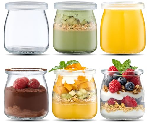 Danmu Art 200ml Yogurt Pudding Glass Jars with Plastic Lids Mini Cup Small Glass Bottles (9)