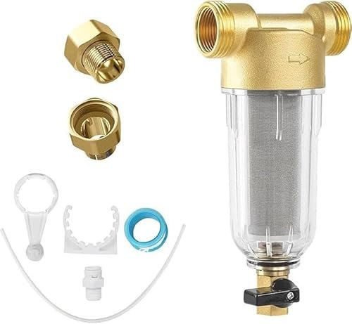 Wasserfilter Wiederverwendbare, Ausspülbarer Feinfilter Mit 3/4 Adapter, 1 Zoll Rückspülfilter Wasserfilter Filter, Spin-down-Sedimentwasserfilter, Wasser Vorfilter Sedimentfilter Für Brunnenwasser