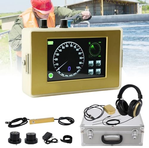 richigblosmum Détecteur de Fuites d'eau 4M de Profondeur – Sensibilité & Fréquence Réglables, Écran LCD avec Alerte Sonore – pour Tuyaux, Plancher Chauffant, Plomberie, Gaz