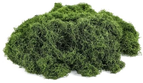 MINWEGI Fake Moss, 100g Dark Green Artificial Moss, Fake Green Lichen Plants for Home, Garden, Landscaping, Floristry, Model Making, Arts and Crafts