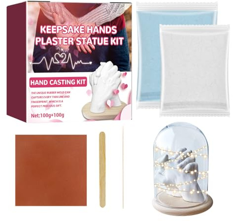 Family Hand Casting Kit – Plaster Art Memory Mold, Couples Sculpture Set, Premium Handprint With Fine Detail Finish And Smooth Texture | Ideal Present For Grandparents Lovers Children Holiday Christma