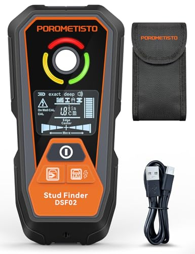 POROMETISTO 6 IN 1 Rilevatore Tubi e Cavi Elettrici Ricaricabile, Profondità di Rilevamento 20-120 mm,Cerca Tubi Acqua e Cavi Nei Muri,Metallo/Rame/Materiali Magnetici/Non,Cerca PVC Tubi