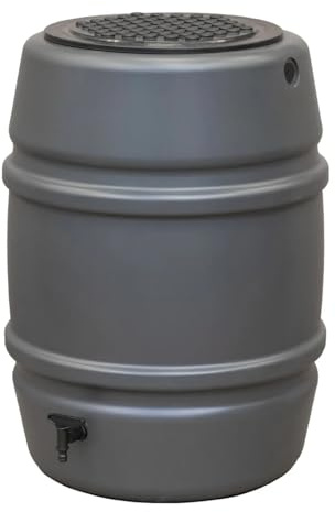Harcostar 168 Litre Grey Water Butt With Lid and Tap