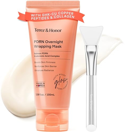 TEREZ & HONOR PDRN Night Wrapping Peel Off Facial Mask: with GHK-CU Copper Peptide, Collagen & Hyaluronic Acid - Firming & Hydration for Radiant Glow, Dermatologist Tested, Korean Skin Care 3.4 FL OZ
