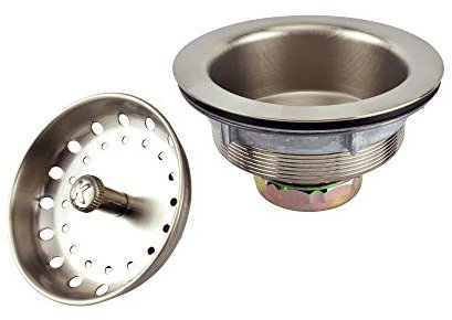 Keeney K5435DSBN Brass Sink Strainer with Fixed Post Stainless Steel Basket, Brushed Nickel