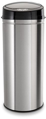 Echtwerk Abfalleimer, Mülleimer mit Sensor, Touchless Abfalleimer, elektrischer Müllbehälter, Infrarot Bewegungssensor, Korpus aus Edelstahl, Fassungsvermögen 42 Liter, INOX Brushed