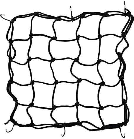 GOOFIT 15 * 15 Pouce Filet à Bagages 38 * 38cm Filet de Transport Noir Remplacement pour Moto
