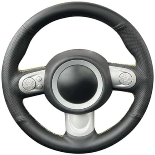 X PSBLTY handsydd Gör-det-själv rattskydd För Mini För Cooper Handsydd svart läderrattskydd Tillbehör