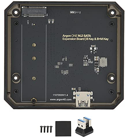 Argon ONE M.2 Expansion Board för 4B, USB 3.0 Expansionsmodul/M.2 SSD NGFF-tangent B